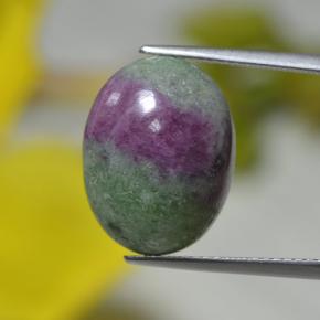 Rubi-zoisita multicolorido natural 13,78ct, corte oval, opaco