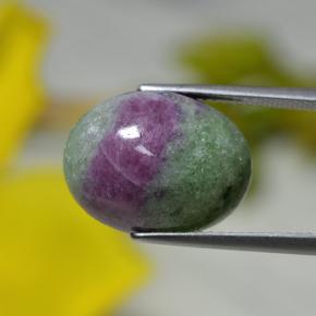 Rubi-zoisita multicolorido natural 13,78ct, corte oval, opaco