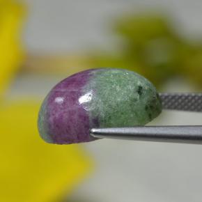 Rubi-zoisita multicolorido natural 13,78ct, corte oval, opaco