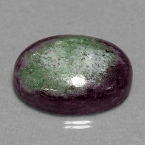 Rubi-zoisita multicolorido natural 11,00ct, corte oval, opaco