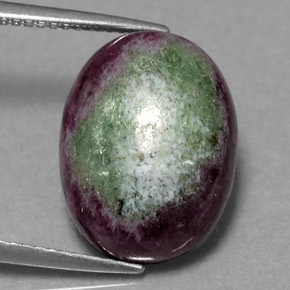 Rubi-zoisita multicolorido natural 11,00ct, corte oval, opaco
