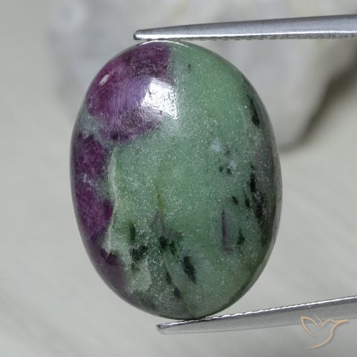 22.07ct Natural Multicolorido Rubi-Zoisite, oval, Opaco