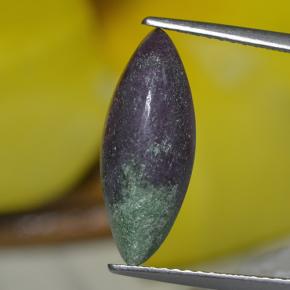 Rubi-zoisita multicolorido natural 4,51ct, marquise, opaco