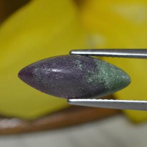 Rubi-zoisita multicolorido natural 4,51ct, marquise, opaco