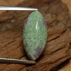 Rubi-zoisita verde natural 5,81ct, marquise, opaco