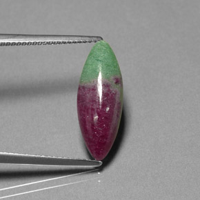 Rubi-zoisita multicolorido natural 4,99ct, marquise, opaco