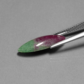 Rubi-zoisita multicolorido natural 4,99ct, marquise, opaco