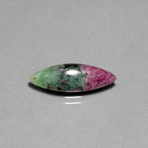 Rubi-zoisita multicolorido natural 5,06ct, marquise, opaco