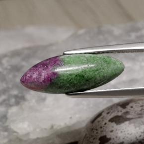 Rubi-zoisita multicolorido natural 6,42ct, marquise, opaco