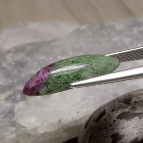 Rubi-zoisita multicolorido natural 6,42ct, marquise, opaco