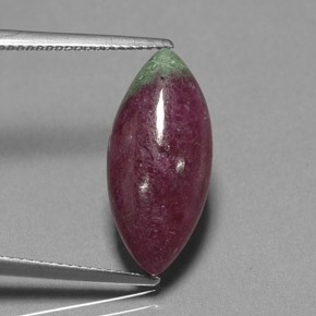 Rubi-zoisita multicolorido natural 9,44ct, marquise, opaco