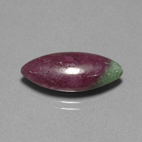 Rubi-zoisita multicolorido natural 9,44ct, marquise, opaco