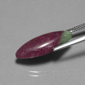 Rubi-zoisita multicolorido natural 9,44ct, marquise, opaco