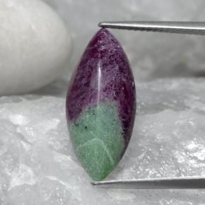 Rubi-zoisita multicolorido natural 7,58ct, marquise, opaco