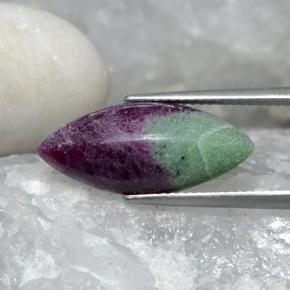 Rubi-zoisita multicolorido natural 7,58ct, marquise, opaco