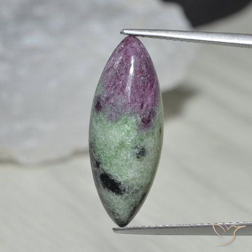 9.58ct Natural Multicolorido Rubi-Zoisite, Marquesa, Opaco