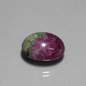 Rubi-zoisita multicolorido natural 16,74ct, corte oval, opaco