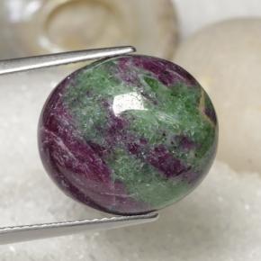 Rubi-zoisita multicolorido natural 18,97ct, corte oval, opaco