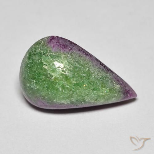 Rubi-Zoisite Multicolorido Natural 8.22ct, Formato de pêra, Opaco