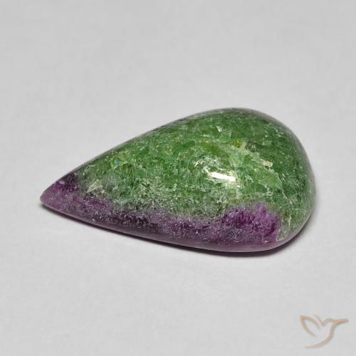 Rubi-Zoisite Multicolorido Natural 8.22ct, Formato de pêra, Opaco