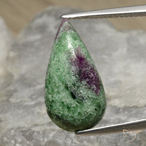 8.25ct Natural Multicolorido Rubi-Zoisite, Formato de pêra, Opaco