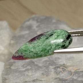 Rubi-Zoisite Multicolorido Natural 8.25ct, Formato de pêra, Opaco