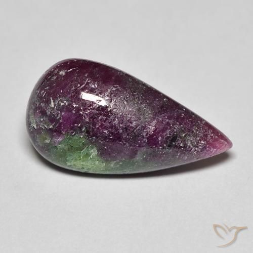 Rubi-Zoisite Multicolorido Natural 9.25ct, Formato de pêra, Opaco