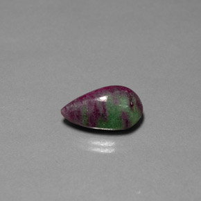 Rubi-zoisita multicolorido natural 11,05ct, formato de pêra, opaco