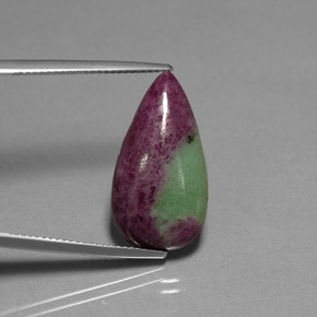 Rubi-zoisita multicolorido natural 12,16ct, formato de pêra, opaco