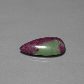 Rubi-zoisita multicolorido natural 12,16ct, formato de pêra, opaco