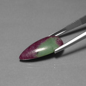 Rubi-zoisita multicolorido natural 12,16ct, formato de pêra, opaco