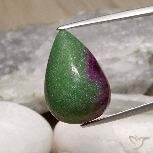 19.64ct Natural Multicolorido Rubi-Zoisite, Formato de pêra, Opaco