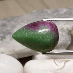 Rubi-Zoisite Multicolorido Natural 19.64ct, Formato de pêra, Opaco