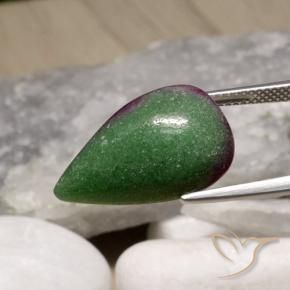 Rubi-Zoisite Multicolorido Natural 19.64ct, Formato de pêra, Opaco