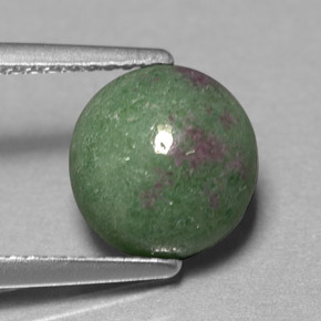Rubi-zoisita multicolorido natural 3,71ct, corte redondo, opaco