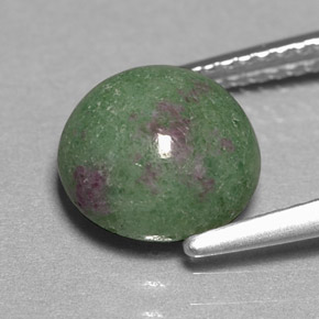 Rubi-zoisita multicolorido natural 3,71ct, corte redondo, opaco