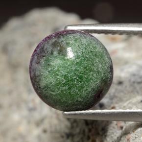 Rubi-zoisita multicolorido natural 3,97ct, corte redondo, opaco