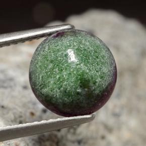 Rubi-zoisita multicolorido natural 3,97ct, corte redondo, opaco
