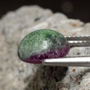 Rubi-zoisita multicolorido natural 3,97ct, corte redondo, opaco