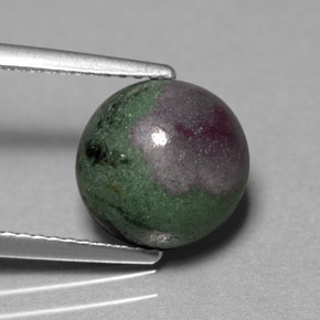 Rubi-zoisita multicolorido natural 5,46ct, corte redondo, opaco