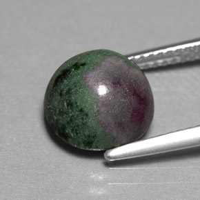 Rubi-zoisita multicolorido natural 5,46ct, corte redondo, opaco