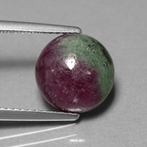 Rubi-zoisita multicolorido natural 4,96ct, corte redondo, opaco