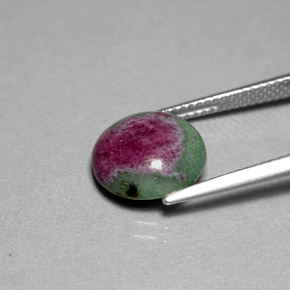 Rubi-zoisita multicolorido natural 4,96ct, corte redondo, opaco