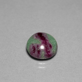 Rubi-zoisita multicolorido natural 5,38ct, corte redondo, opaco