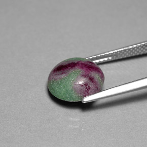 Rubi-zoisita multicolorido natural 5,38ct, corte redondo, opaco