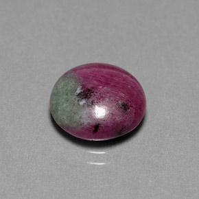 Rubi-zoisita multicolorido natural 6,09ct, corte redondo, opaco