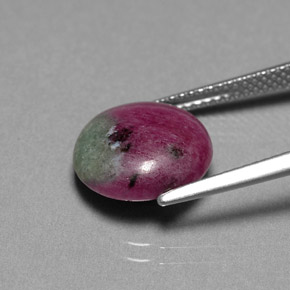 Rubi-zoisita multicolorido natural 6,09ct, corte redondo, opaco