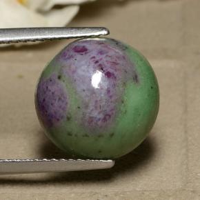 Rubi-zoisita multicolorido natural 9,34ct, corte redondo, opaco
