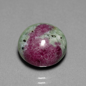 Rubi-zoisita multicolorido natural 13,36ct, corte redondo, opaco