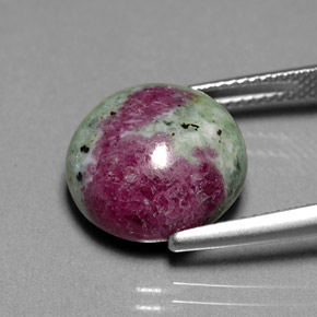 Rubi-zoisita multicolorido natural 13,36ct, corte redondo, opaco
